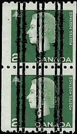 CANADA   #406 MH COIL PAIR PRE-CANCELLED (1)