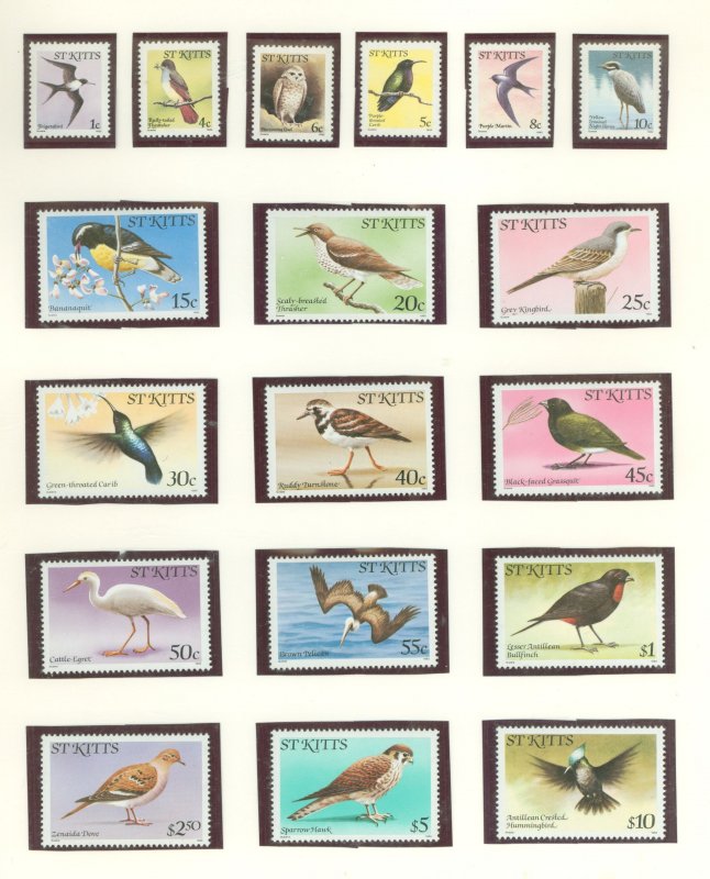 St. Kitts #49A-66A Mint (NH) Single (Complete Set)