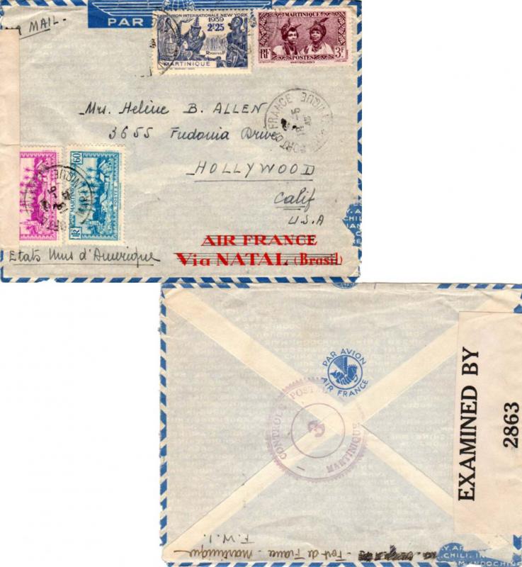 Martinique 60c and 90c Village of Basse-Pointe, 3F Martinique Women, and 2.25...