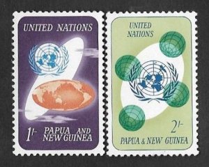 SE)1965 PAPUA NEW GUINEA FROM THE UNITED NATIONS SERIES, 2 STAMPS MNH