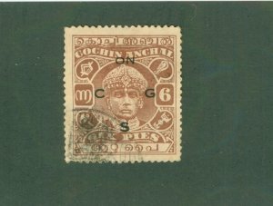 COCHIN -INDIA FEUDATORY STATE 051 USED CV $7.00 BIN $3.50