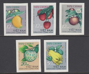 Viet Nam Dem Rep Sc 324-328 NGAI/NH. 1964 Fruits, Imperf set complete, VF