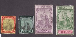 Trinidad & Tob. Scott # 8 - 11 VF OG previously hinged set cv $ 340 ! see pic !