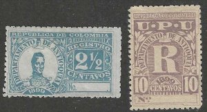 Colombia-Antioquia F3-F4  Mint  SC:$1.00