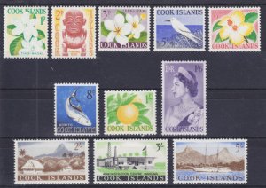 Cook Islands Sc 148-158 MLH. 1963 Definitives cplt VF