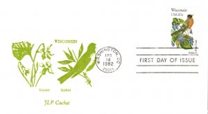 #2001 Wisconsin Birds - Flowers JLP FDC