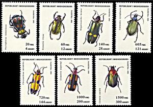 Madagascar 1216-1222, MNH, Insects