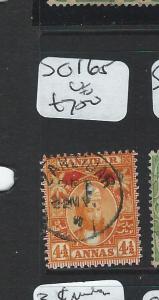 ZANZIBAR (P1601B) SULTAN 4 1/2A SG 165 SON CDS VFU