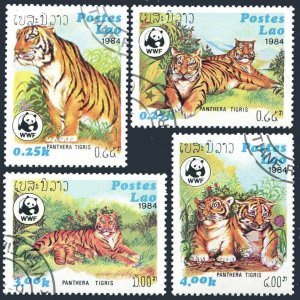 Laos 517-520, CTO. Michel 706-709. WWF 1984. Panthera tigris.