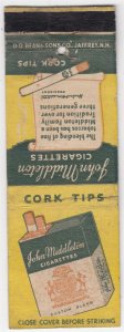 Vintage Matchbook JOHN MIDDLETON CIGARETTES