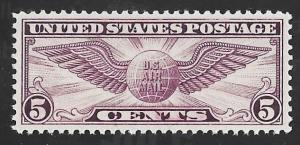 C12 5 cents Winged Globe Stamp Mint OG NH EGRADED XF-SUPERB 95 XXF