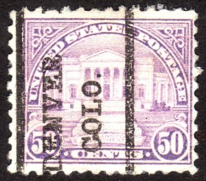 1922, US 50c, Used, Denver precancel, Sc 570