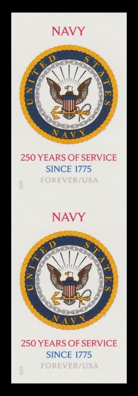 US 6004a Navy 250 Years imperf NDC vert pair MNH 2025