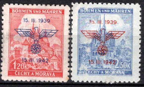 Bohemia and Moravia Scott # 60 - 61, mint hr