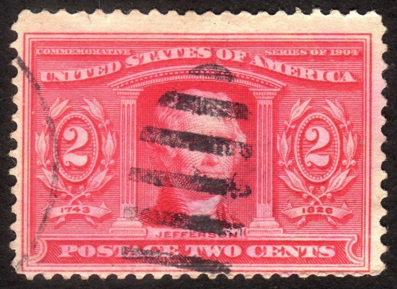 1904, US 2c, Thomas Jefferson, Used, Sc 324