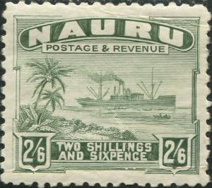 Nauru 1937 SG37B 2/6d grey-green Freighter shiny MLH