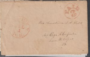 U.S Stamp less cover July 1 1851  first day new 3 cent rate
