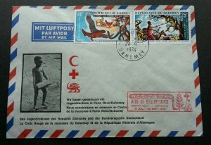 Dahomey Red Cross 1974 Snake Eagle Bird Goat Rooster Farm Horse (FDC) *rare