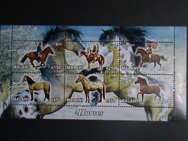 Malawi Stamp:2012-Beautiful Horses MNH Stamp sheet-