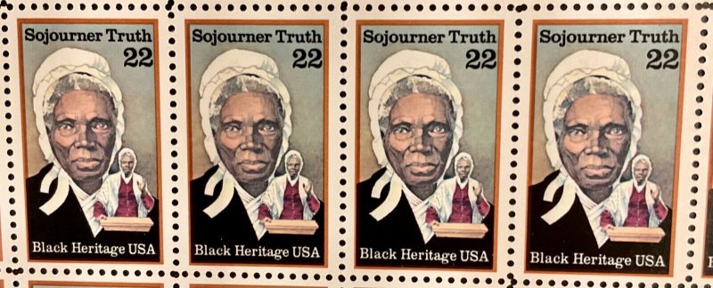 2203 Sojourner Truth, Black Heritage MNH 22 c Sheet of 50  FV $11  1986