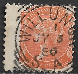 1868 South Australia 58  2p Victoria wide margin used
