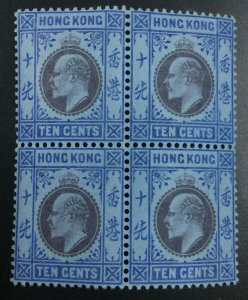 MOMEN: HONG KONG SG #67 1903 BLOCK MINT OG NH £280++ LOT #64854