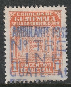 Guatemala 1945 Sc RA22 postal tax used train RPO cancel