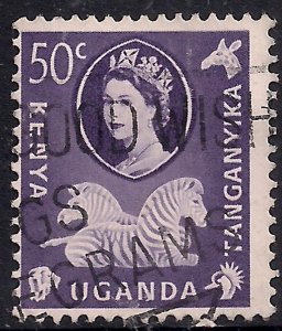 Kenya Uganda Tanganyika 1960 - 62 QE2 50ct Slate Violet used SG 190 ( 1219 )