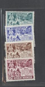 1955 Indonesia Scott # 406-409 10 years of Independence MLH