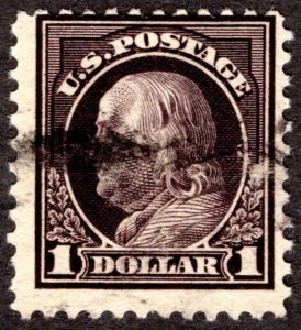 1917, US $1, Benjamin Franklin, Used, Sc 518