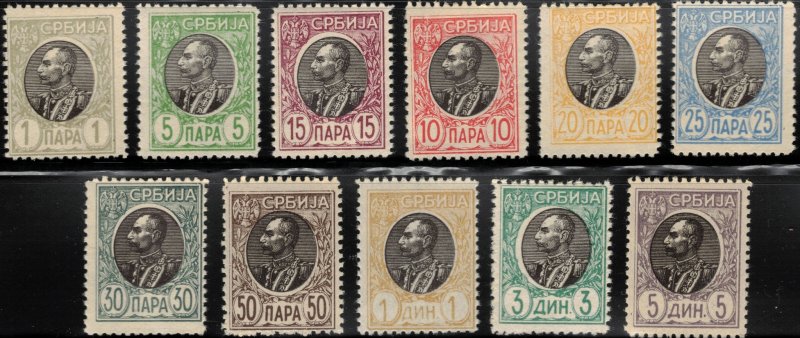 Serbia #87-97, Set of 11, MNH (except for #95, MNG)