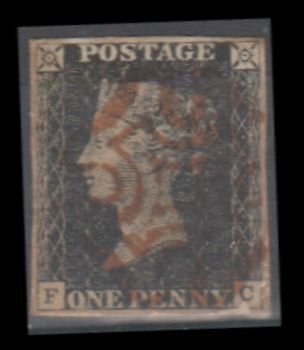 SG: 2 Plate 8 Used 1840 - Red MC With Cert. 4 margins