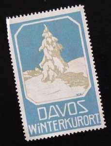 Poster Stamp Cinderella Vignette -US Austria Germany Davos Winter Resort O18