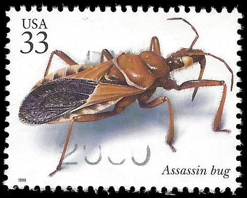 #3351g 33c Insects & Spiders Assassin Bug 1999 Used