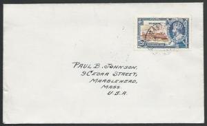 ST LUCIA 1935 cover to USA, Jubilee 2½d, Castries cds......................53117