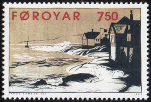 Faroe Islands 1996 MNH Sc #309 7.50k View of Torshavn's Old Quarter by Janus ...