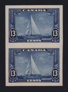 Canada Sc #216P (1935) 13c dark blue Yacht Britannia Plate Proof Pair VF 