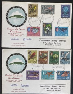 Two 1963 Tristan da Cunha First Day Covers To Hampshire England Re Settlement