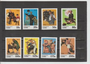 Zaire  Scott#  1005-1012  MNH  (1981 Saturday Evening Post Covers)