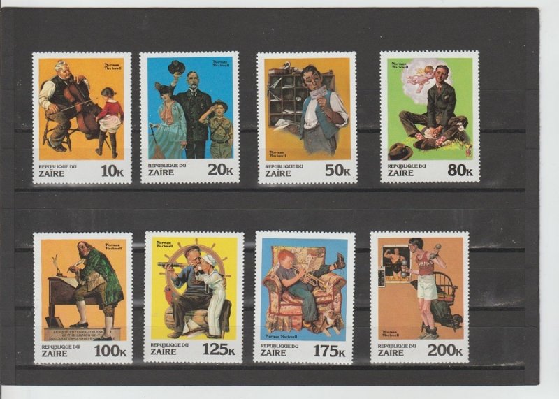 Zaire  Scott#  1005-1012  MNH  (1981 Saturday Evening Post Covers)