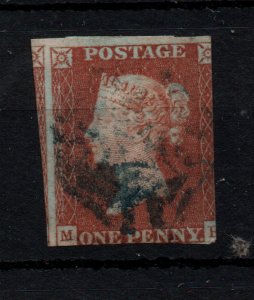 GB QV 1d red brown blue Maltese Cross Obliteration SG8L WS37427