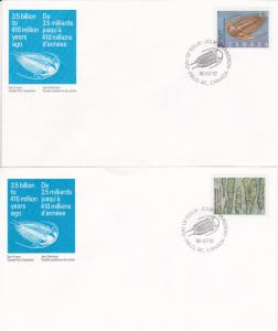 Canada # 1279-1282, Prehistoric Life - Fossils, First Day Covers