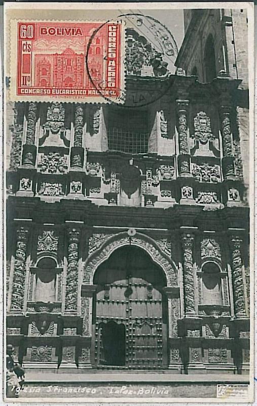 MAXIMUM CARD, POSTAL HISTORY, BOLIVIA: National Eucharist cong ARCHITECTURE 1939