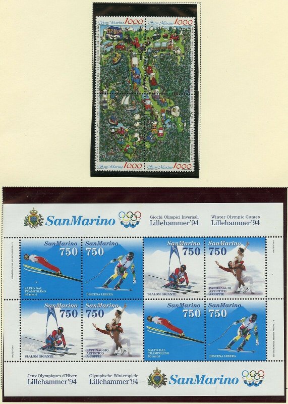 SAN MARINO SELECTION OF 1994  ISSUES  MINT  NEVER   HINGED--SCOTT VALUE $40.70 