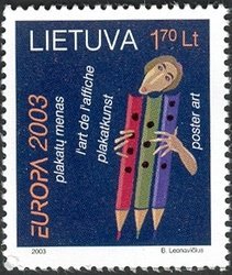 Lithuania 2003 MNH Stamps Scott 743 Europa CEPT Poster Art Music