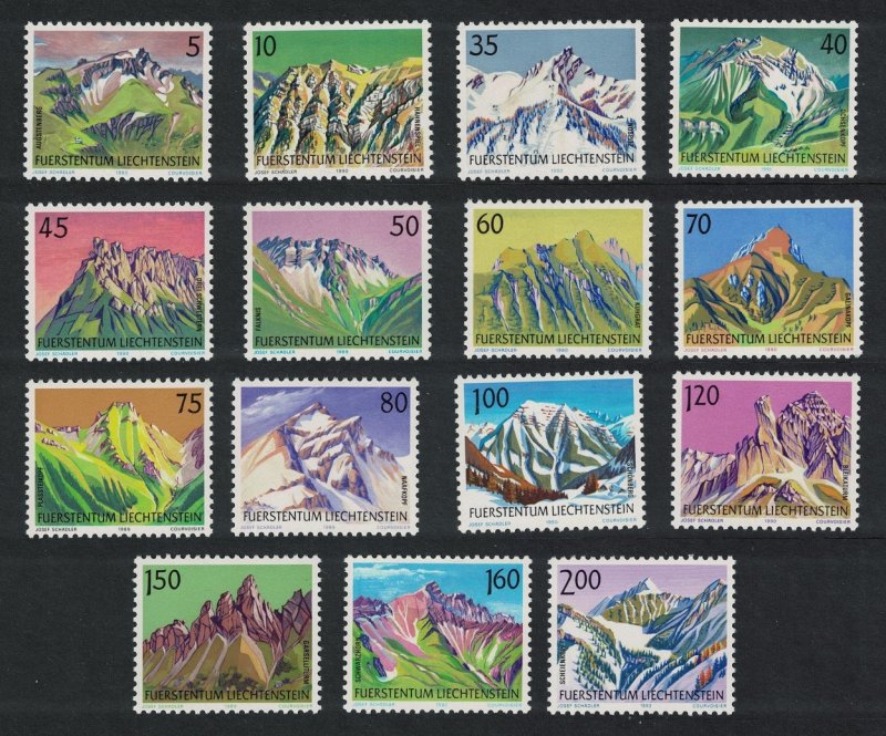 Liechtenstein Mountains 15v 1989-1993 COMPLETE 1989 MNH SG#965-979