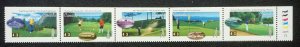 CANADA  Sc# 1557a (1553-1557)  GOLF IN CANADA se tenant strip of 5   1995 MNH