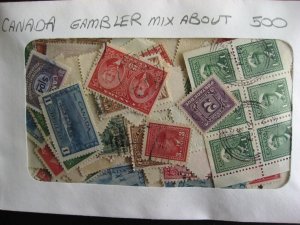 Canada gambler mixture 500 mostly pre 1950 U heavy duplication, mixed condition