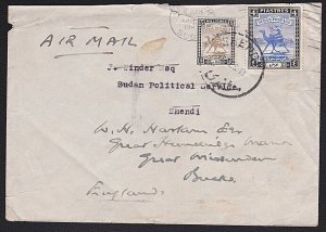 SUDAN 1943 cover Khartoum to SHENDI - forwarded to UK......................A8745