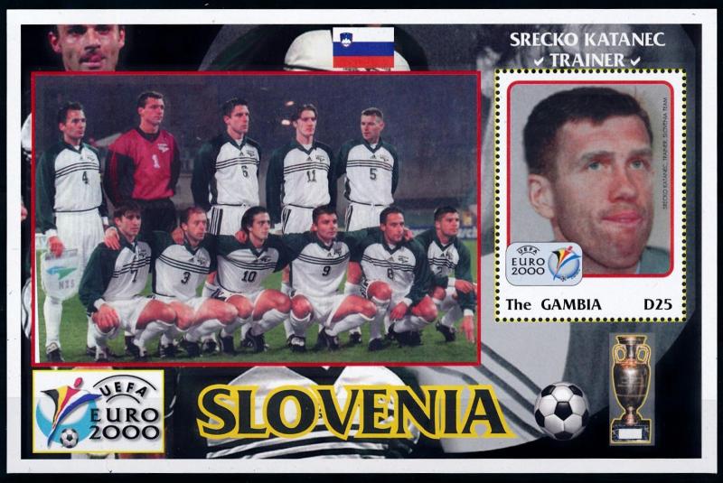 [78899] Gambia 2000 European Cup Football Soccer Team Slovenia Sheet MNH